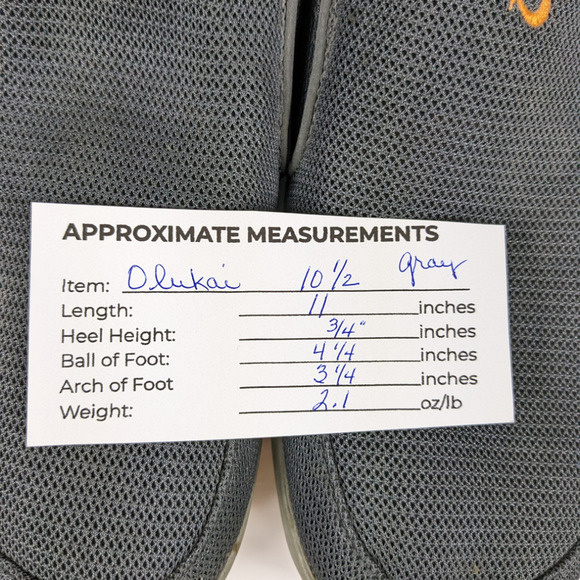 OluKai Sneakers 10.5 Gray Lightweight Mesh Cushioned Sole Pehuea Slip On Shoes - Picture 7 of 7